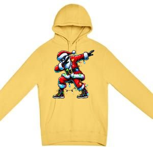 Dabbing Santa Xmas Lights Gifts Christmas Gift Premium Pullover Hoodie