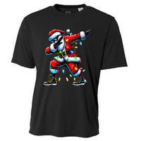 Dabbing Santa Xmas Lights Gifts Christmas Gift Cooling Performance Crew T-Shirt