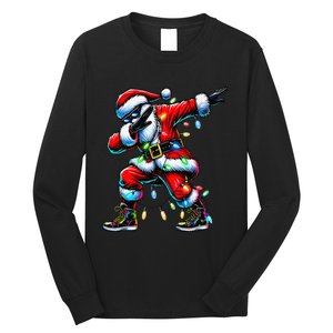 Dabbing Santa Xmas Lights Gifts Christmas Gift Long Sleeve Shirt