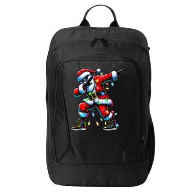 Dabbing Santa Xmas Lights Gifts Christmas Gift City Backpack