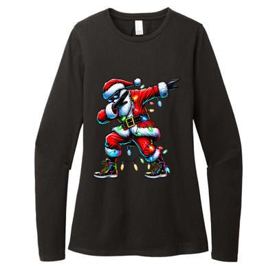 Dabbing Santa Xmas Lights Gifts Christmas Gift Womens CVC Long Sleeve Shirt