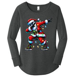 Dabbing Santa Xmas Lights Gifts Christmas Gift Women's Perfect Tri Tunic Long Sleeve Shirt