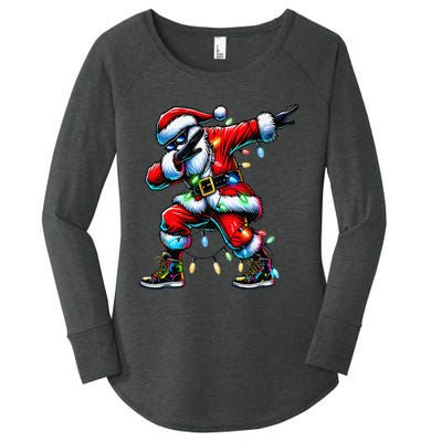 Dabbing Santa Xmas Lights Gifts Christmas Gift Women's Perfect Tri Tunic Long Sleeve Shirt