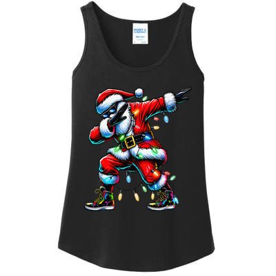 Dabbing Santa Xmas Lights Gifts Christmas Gift Ladies Essential Tank