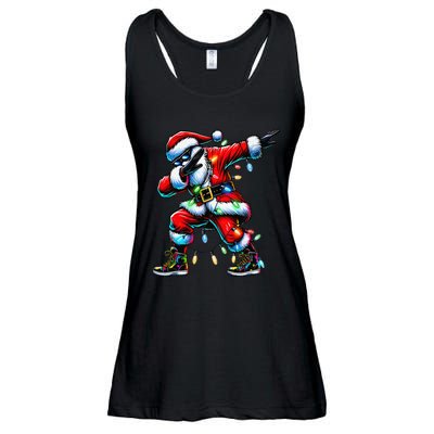 Dabbing Santa Xmas Lights Gifts Christmas Gift Ladies Essential Flowy Tank