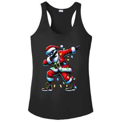 Dabbing Santa Xmas Lights Gifts Christmas Gift Ladies PosiCharge Competitor Racerback Tank