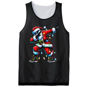 Dabbing Santa Xmas Lights Gifts Christmas Gift Mesh Reversible Basketball Jersey Tank