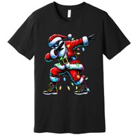 Dabbing Santa Xmas Lights Gifts Christmas Gift Premium T-Shirt