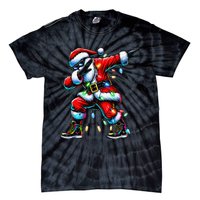 Dabbing Santa Xmas Lights Gifts Christmas Gift Tie-Dye T-Shirt