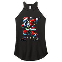 Dabbing Santa Xmas Lights Gifts Christmas Gift Women's Perfect Tri Rocker Tank