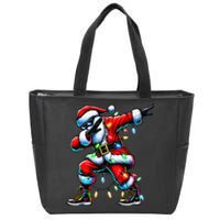 Dabbing Santa Xmas Lights Gifts Christmas Gift Zip Tote Bag