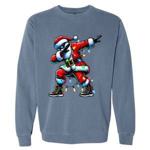 Dabbing Santa Xmas Lights Gifts Christmas Gift Garment-Dyed Sweatshirt