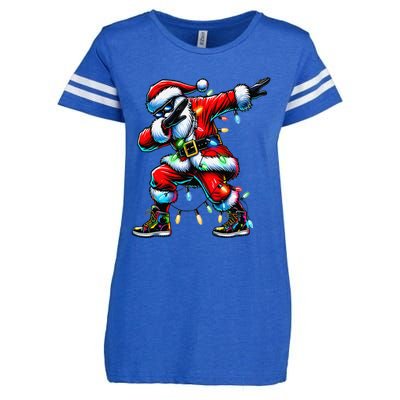 Dabbing Santa Xmas Lights Gifts Christmas Gift Enza Ladies Jersey Football T-Shirt