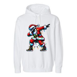 Dabbing Santa Xmas Lights Gifts Christmas Gift Garment-Dyed Fleece Hoodie