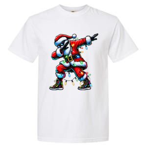 Dabbing Santa Xmas Lights Gifts Christmas Gift Garment-Dyed Heavyweight T-Shirt