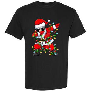 Dabbing Santa Xmas Lights Gifts Christmas Garment-Dyed Heavyweight T-Shirt