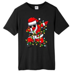 Dabbing Santa Xmas Lights Gifts Christmas Tall Fusion ChromaSoft Performance T-Shirt