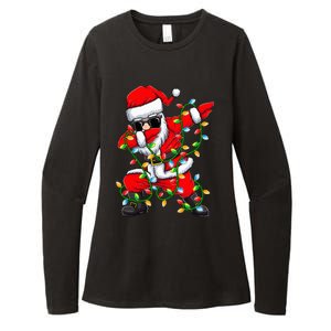 Dabbing Santa Xmas Lights Gifts Christmas Womens CVC Long Sleeve Shirt