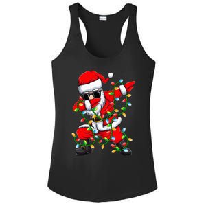 Dabbing Santa Xmas Lights Gifts Christmas Ladies PosiCharge Competitor Racerback Tank