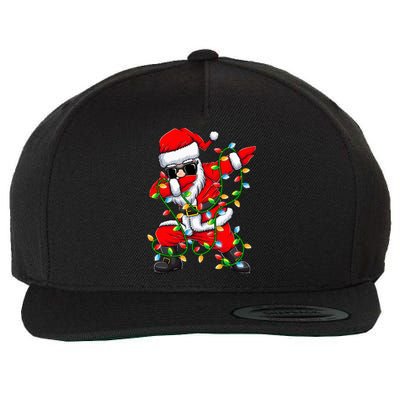 Dabbing Santa Xmas Lights Gifts Christmas Wool Snapback Cap