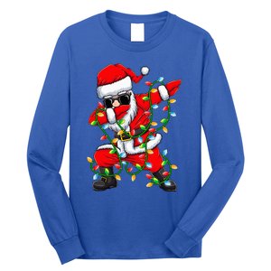 Dabbing Santa Xmas Lights Gifts Christmas Long Sleeve Shirt