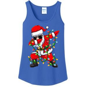 Dabbing Santa Xmas Lights Gifts Christmas Ladies Essential Tank