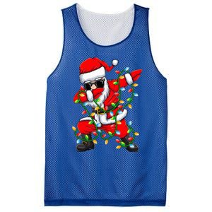 Dabbing Santa Xmas Lights Gifts Christmas Mesh Reversible Basketball Jersey Tank