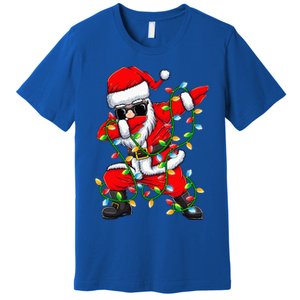 Dabbing Santa Xmas Lights Gifts Christmas Premium T-Shirt