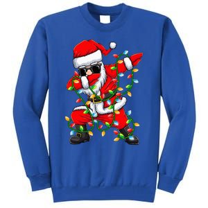 Dabbing Santa Xmas Lights Gifts Christmas Tall Sweatshirt