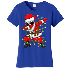 Dabbing Santa Xmas Lights Gifts Christmas Women's T-Shirt