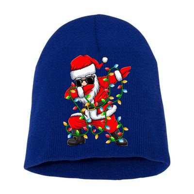 Dabbing Santa Xmas Lights Gifts Christmas Short Acrylic Beanie