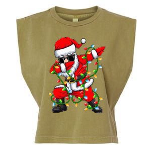 Dabbing Santa Xmas Lights Gifts Christmas Garment-Dyed Women's Muscle Tee