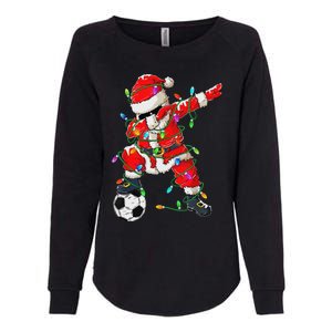 Dabbing Santa Xmas Lights Soccer Christmas Womens California Wash Sweatshirt