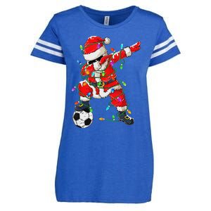 Dabbing Santa Xmas Lights Soccer Christmas Enza Ladies Jersey Football T-Shirt