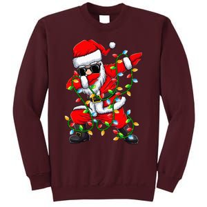 Dabbing Santa Xmas Lights Christmas Gifts Tall Sweatshirt