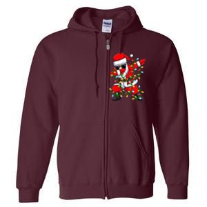 Dabbing Santa Xmas Lights Christmas Gifts Full Zip Hoodie