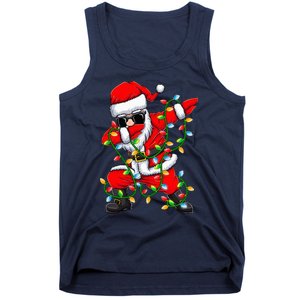 Dabbing Santa Xmas Lights Christmas Gifts Tank Top