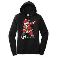 Dabbing Santa Xmas Lights Soccer Christmas Women's Pullover Hoodie