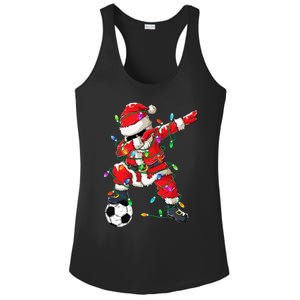 Dabbing Santa Xmas Lights Soccer Christmas Ladies PosiCharge Competitor Racerback Tank