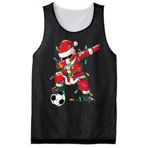 Dabbing Santa Xmas Lights Soccer Christmas Mesh Reversible Basketball Jersey Tank