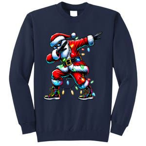 Dabbing Santa Xmas Lights Gifts Christmas Tall Sweatshirt