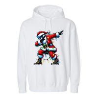 Dabbing Santa Xmas Lights Gifts Christmas Garment-Dyed Fleece Hoodie