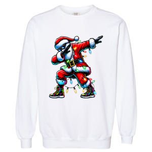 Dabbing Santa Xmas Lights Gifts Christmas Garment-Dyed Sweatshirt