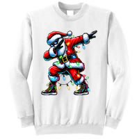 Dabbing Santa Xmas Lights Gifts Christmas Sweatshirt