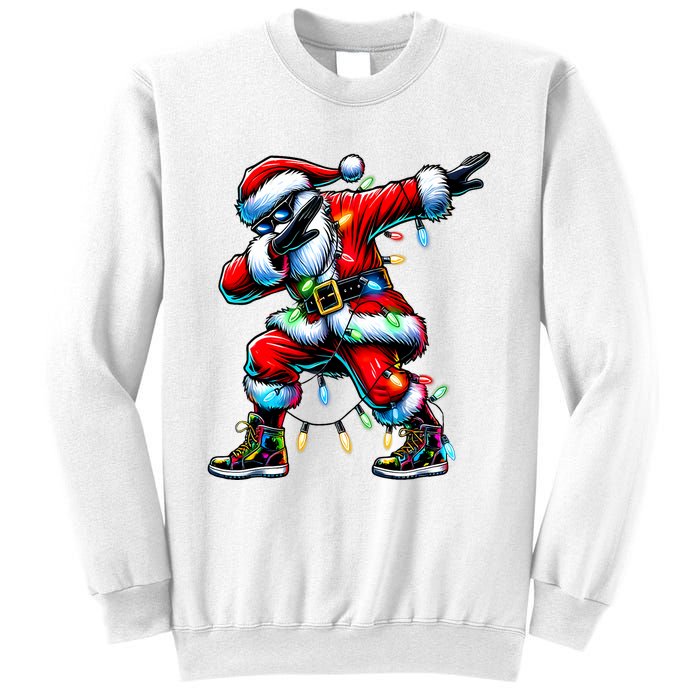 Dabbing Santa Xmas Lights Gifts Christmas Sweatshirt