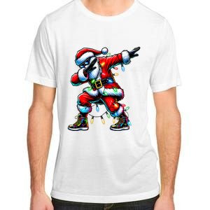 Dabbing Santa Xmas Lights Gifts Christmas Adult ChromaSoft Performance T-Shirt