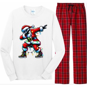 Dabbing Santa Xmas Lights Gifts Christmas Long Sleeve Pajama Set