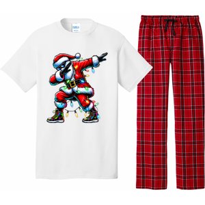 Dabbing Santa Xmas Lights Gifts Christmas Pajama Set