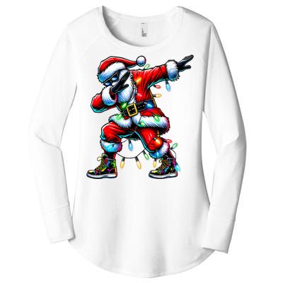 Dabbing Santa Xmas Lights Gifts Christmas Women's Perfect Tri Tunic Long Sleeve Shirt