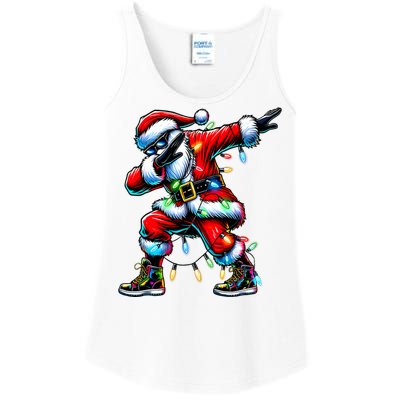 Dabbing Santa Xmas Lights Gifts Christmas Ladies Essential Tank